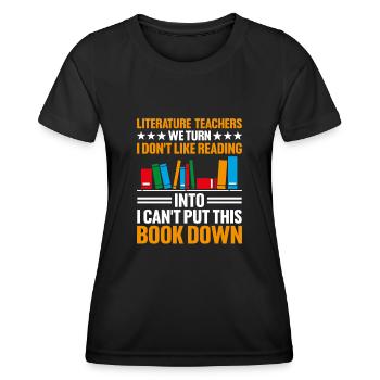 Professeur de littérature Professeur d’école Professeur drôle S - T-shirt sport Femme - noir - Devant - AI Model Female 172 light (172cm)