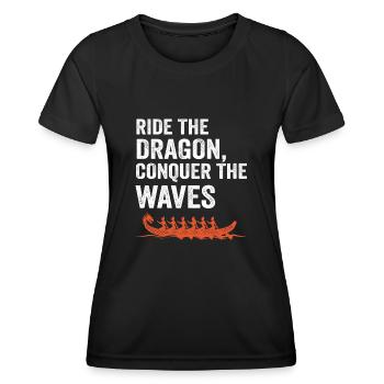 Ride The Dragon, Conquer The Waves - Women's Functional T-Shirt - black - Front - AI Model Female 172 light (172cm)