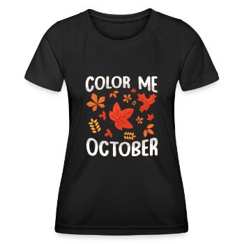 Color Me Oktober Blatt Peeper Leaf Peeping - Frauen Funktions-T-Shirt - Schwarz - Vorne - AI Model Female 172 light (172cm)