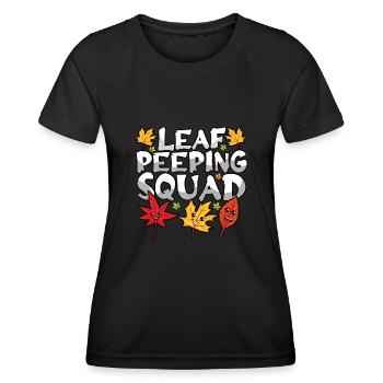 Leaf Peeping Squad Mignon Kawaii Feuillage Leaf Peeper - T-shirt sport Femme - noir - Devant - AI Model Female 172 light (172cm)