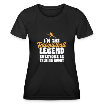 Racquetball Spieler Racquetball - Frauen Funktions-T-Shirt - Schwarz - Vorne - AI Model Female 172 light (172cm)