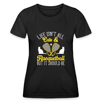 Racquetball Player Racquetball - Women's Functional T-Shirt - black - Front - AI Model Female 172 light (172cm)