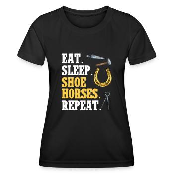 Farrier Horseshoe Horseshoeing - Women's Functional T-Shirt - black - Front - AI Model Female 172 light (172cm)