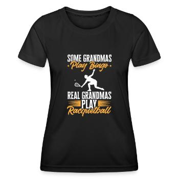 Racquetball Player Racquetball - Women's Functional T-Shirt - black - Front - AI Model Female 172 light (172cm)
