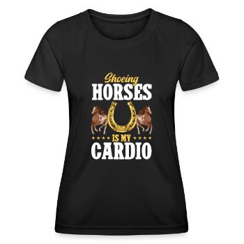 Farrier Horseshoe Horseshoeing - Women's Functional T-Shirt - black - Front - AI Model Female 172 light (172cm)