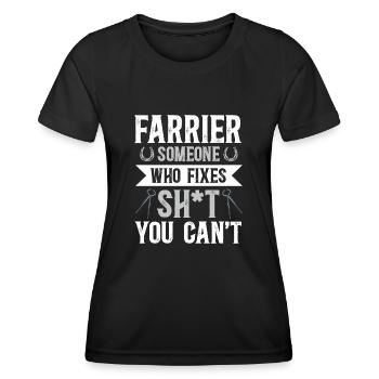 Farrier Horseshoe Horseshoeing - Women's Functional T-Shirt - black - Front - AI Model Female 172 light (172cm)