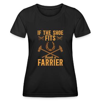 Farrier Horseshoe Horseshoeing - Women's Functional T-Shirt - black - Front - AI Model Female 172 light (172cm)