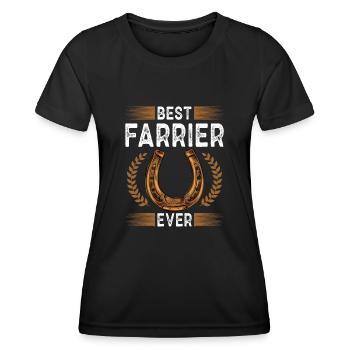 Farrier Horseshoe Horseshoeing - Women's Functional T-Shirt - black - Front - AI Model Female 172 light (172cm)