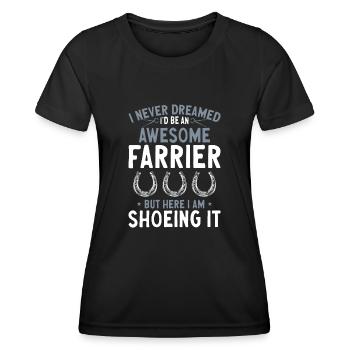 Farrier Horseshoe Horseshoeing - Women's Functional T-Shirt - black - Front - AI Model Female 172 light (172cm)