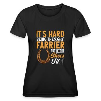 Farrier Horseshoe Horseshoeing - Women's Functional T-Shirt - black - Front - AI Model Female 172 light (172cm)