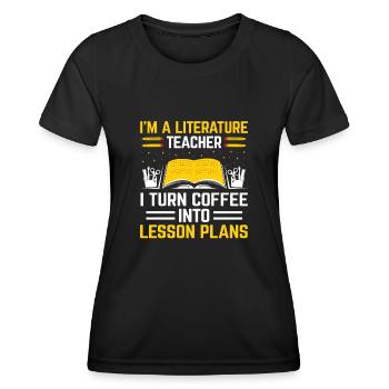 Literature Teacher School Teacher Funny Teachers S - Women's Functional T-Shirt - black - Front - AI Model Female 172 light (172cm)