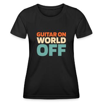 Guitare électrique Guitare électrique Guitare sur World Off - T-shirt sport Femme - noir - Devant - AI Model Female 172 light (172cm)