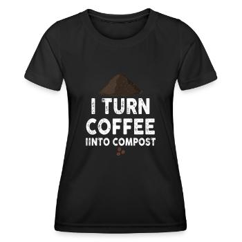 Ich verwandle Kaffee in Kompost Blue Planet - Frauen Funktions-T-Shirt - Schwarz - Vorne - AI Model Female 172 light (172cm)