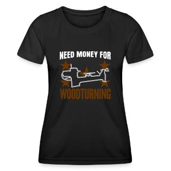 Wood Turner Lathe Woodturning Workshop - Frauen Funktions-T-Shirt - Schwarz - Vorne - AI Model Female 172 light (172cm)