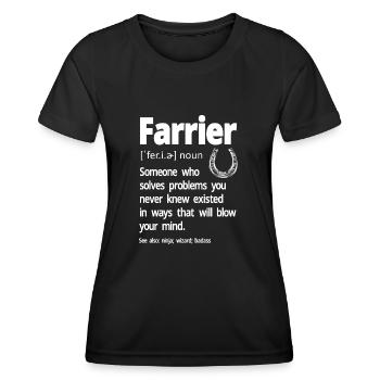 Farrier Horseshoe Horseshoeing - Women's Functional T-Shirt - black - Front - AI Model Female 172 light (172cm)