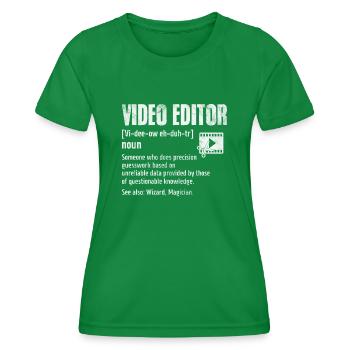 Éditeur vidéo Définition amusante Cinématographie - T-shirt sport Femme - vert - Devant - AI Model Female 172 dark (172cm)
