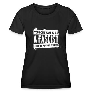 Humanité Antifascisme Respect Tolérance - T-shirt sport Femme - noir - Devant - AI Model Female 172 light (172cm)