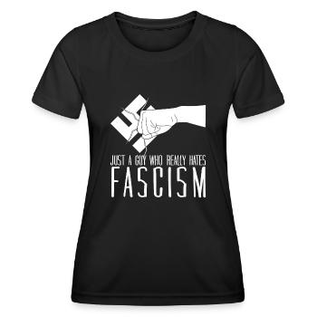 Tolérance Antifascisme Respect - T-shirt sport Femme - noir - Devant - AI Model Female 172 light (172cm)
