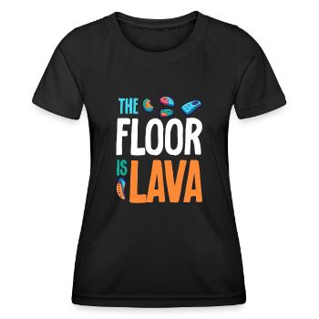 Le sol est en bloc de lave - T-shirt sport Femme - noir - Devant - AI Model Female 172 light (172cm)