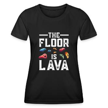 Le sol est en bloc de lave - T-shirt sport Femme - noir - Devant - AI Model Female 172 light (172cm)