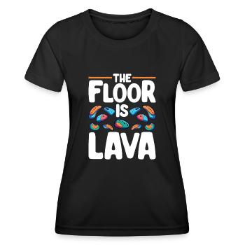 Le sol est en bloc de lave - T-shirt sport Femme - noir - Devant - AI Model Female 172 light (172cm)