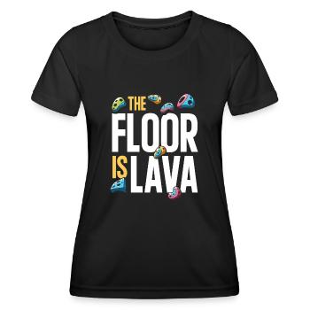 Le sol est en bloc de lave - T-shirt sport Femme - noir - Devant - AI Model Female 172 light (172cm)