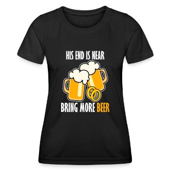 Groom Best Man Groomsmen Bride Beer - Frauen Funktions-T-Shirt - Schwarz - Vorne - AI Model Female 172 light (172cm)