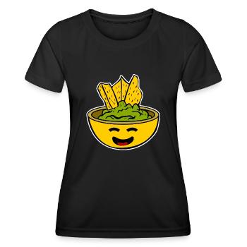 Guacamole Bowl Tortilla Chips Avocado - Women's Functional T-Shirt - black - Front - AI Model Female 172 light (172cm)