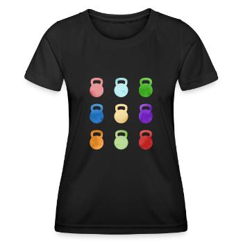 Kettlebell Workout Entraînement de fitness - T-shirt sport Femme - noir - Devant - AI Model Female 172 light (172cm)