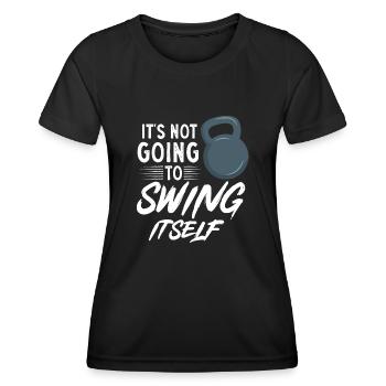 Kettlebell Workout Entraînement de fitness - T-shirt sport Femme - noir - Devant - AI Model Female 172 light (172cm)