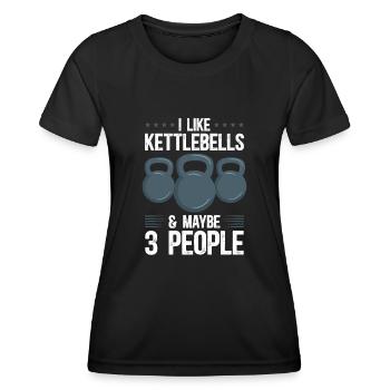 Kettlebell Workout Entraînement de fitness - T-shirt sport Femme - noir - Devant - AI Model Female 172 light (172cm)