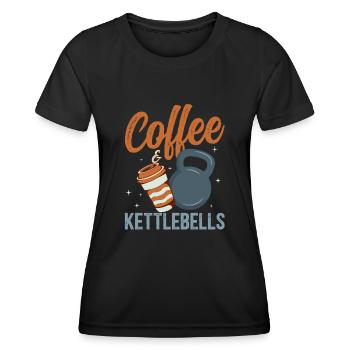 Kettlebell Workout Entraînement de fitness - T-shirt sport Femme - noir - Devant - AI Model Female 172 light (172cm)