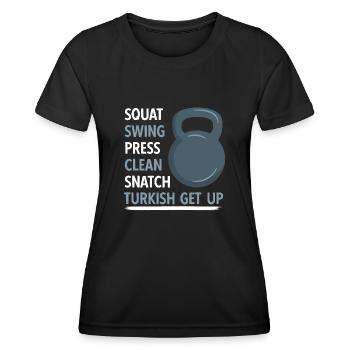 Kettlebell Workout Entraînement de fitness - T-shirt sport Femme - noir - Devant - AI Model Female 172 light (172cm)