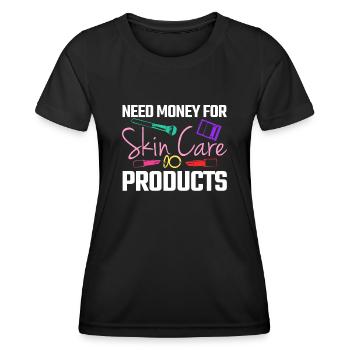 Face Mask Sunscreen Serum Skin Care - Women's Functional T-Shirt - black - Front - AI Model Female 172 light (172cm)