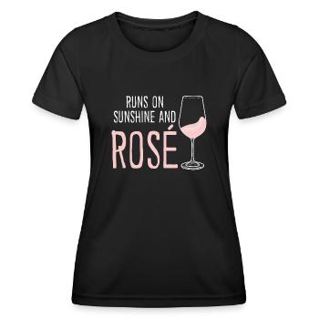 Vino Rosé Red Wine Glasses - Frauen Funktions-T-Shirt - Schwarz - Vorne - AI Model Female 172 light (172cm)