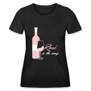 Red Wine Glasses Vino Rosé - Frauen Funktions-T-Shirt - Schwarz - Vorne - AI Model Female 172 light (172cm)