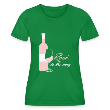 Verres à vin rouge Vino Rosé - T-shirt sport Femme - vert - Devant - AI Model Female 172 dark (172cm)