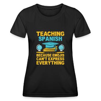 Professeur de langues étrangères École Professeurs de langues - T-shirt sport Femme - noir - Devant - AI Model Female 172 light (172cm)