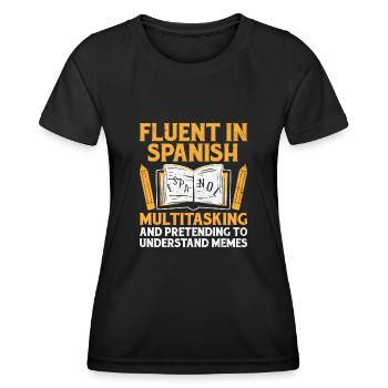 Professeur de langues étrangères École Professeurs de langues - T-shirt sport Femme - noir - Devant - AI Model Female 172 light (172cm)