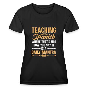 Professeur de langues étrangères École Professeurs de langues - T-shirt sport Femme - noir - Devant - AI Model Female 172 light (172cm)