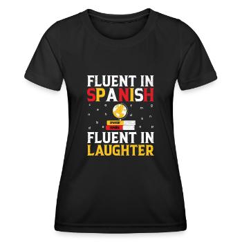 Professeur de langues étrangères École Professeurs de langues - T-shirt sport Femme - noir - Devant - AI Model Female 172 light (172cm)