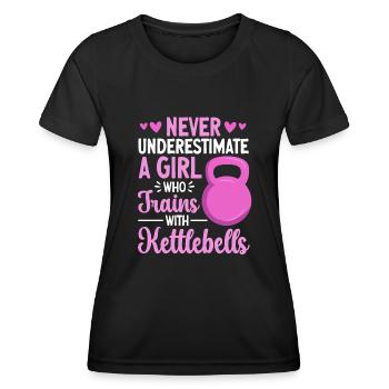 Kettlebell Workout Entraînement de fitness - T-shirt sport Femme - noir - Devant - AI Model Female 172 light (172cm)