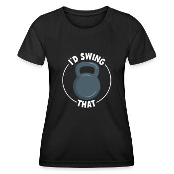 Kettlebell Workout Entraînement de fitness - T-shirt sport Femme - noir - Devant - AI Model Female 172 light (172cm)