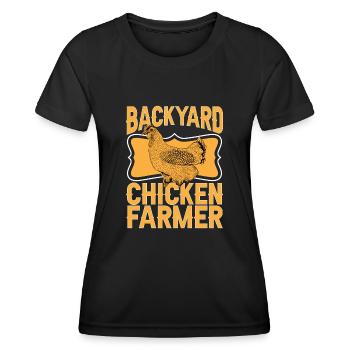 chicken breeder rooster hen backyard chickens - Women's Functional T-Shirt - black - Front - AI Model Female 172 light (172cm)
