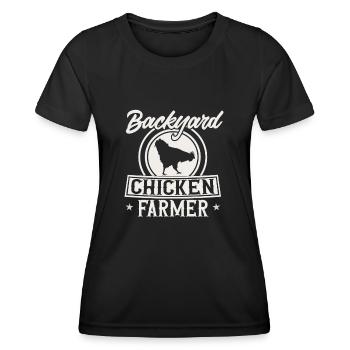 chicken breeder rooster hen backyard chickens - Women's Functional T-Shirt - black - Front - AI Model Female 172 light (172cm)