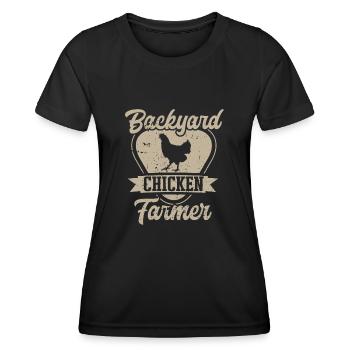chicken breeder rooster hen backyard chickens - Women's Functional T-Shirt - black - Front - AI Model Female 172 light (172cm)