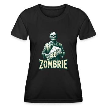 Zombie Zombrie Brie Cheese Halloween Zombie Cheese - Women's Functional T-Shirt - black - Front - AI Model Female 172 light (172cm)