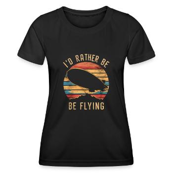 Luftschiff Zeppelin Geschenk - Frauen Funktions-T-Shirt - Schwarz - Vorne - AI Model Female 172 light (172cm)