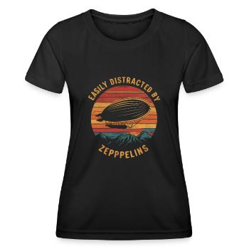 Luftschiff Zeppelin Geschenk - Frauen Funktions-T-Shirt - Schwarz - Vorne - AI Model Female 172 light (172cm)