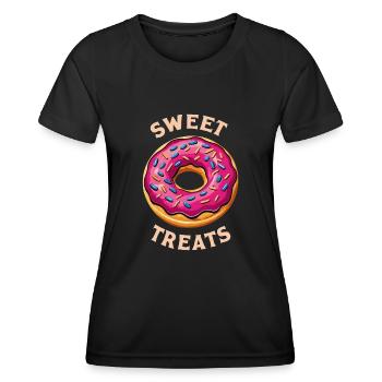 DONUTS, SWEET TREATS - Women's Functional T-Shirt - black - Front - AI Model Female 172 light (172cm)